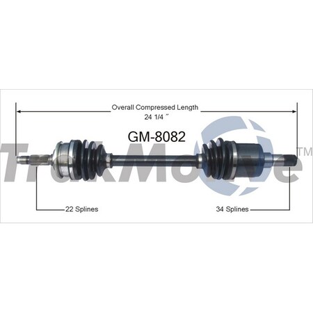 Surtrack Axle Cv Axle Shaft, Gm-8082 GM-8082